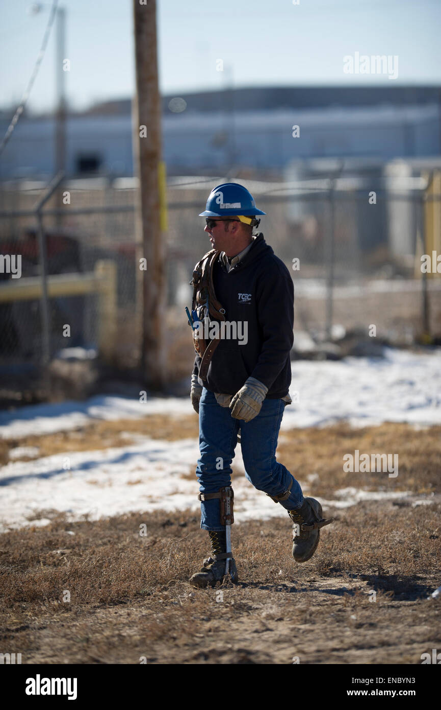 L'utilitaire électrique pour lignes électriques TCEC Tri-County Coop Banque D'Images