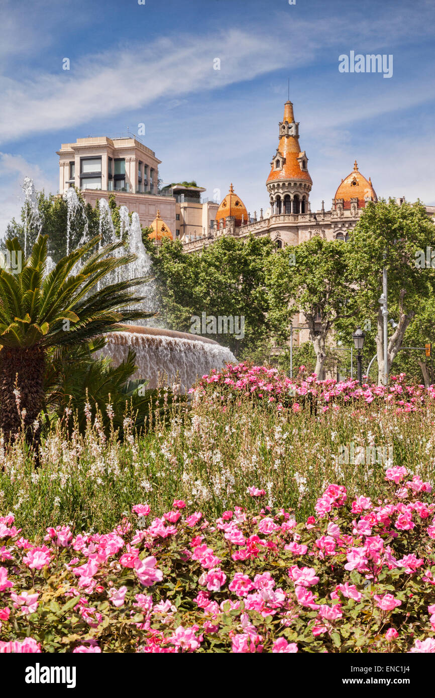 Place de Catalogne, Barcelone, Espagne. Banque D'Images