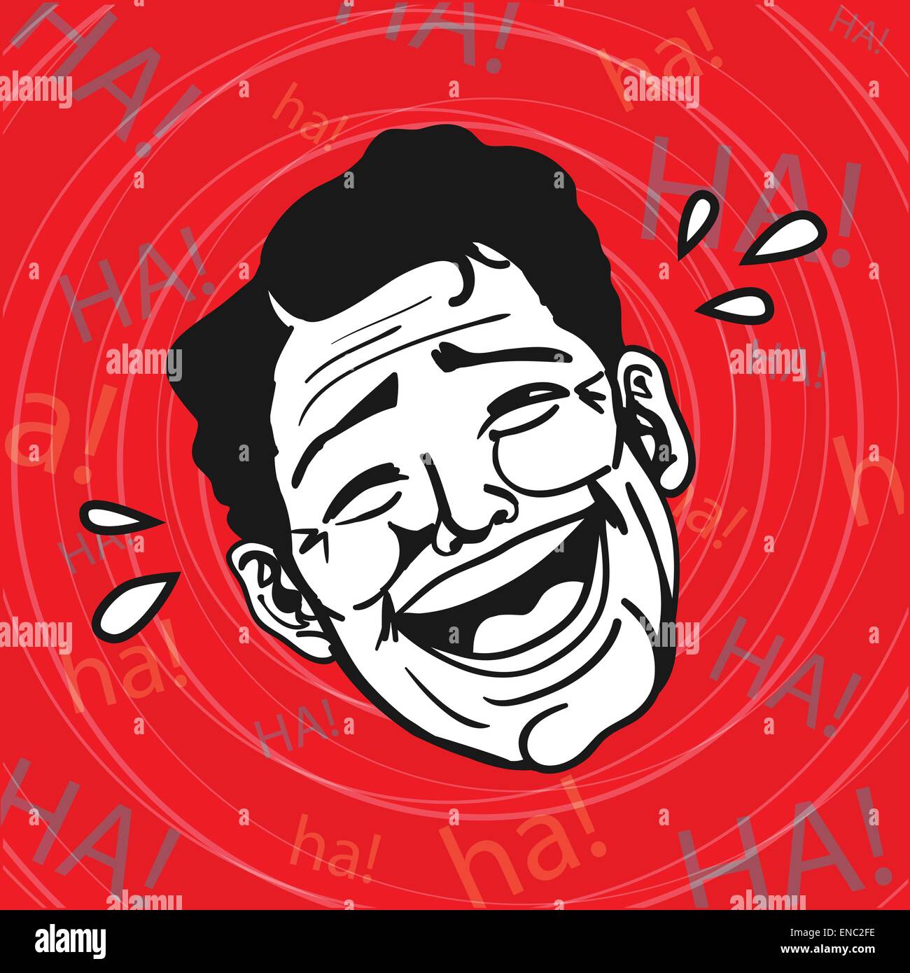 Vintage Retro Clipart : Lol, Man Laughing Out Loud Illustration de Vecteur