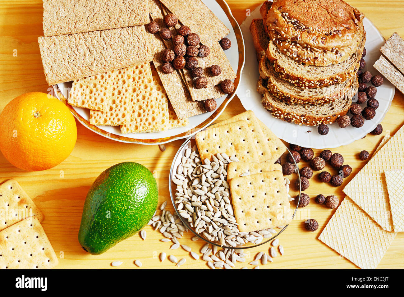 Les produits céréaliers et les fruits sont bons pour la santé Banque D'Images