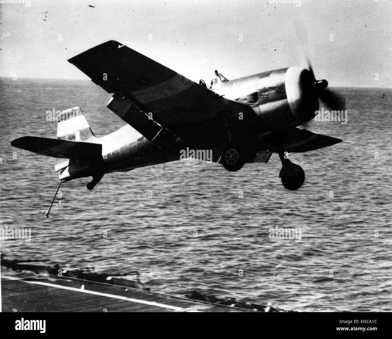 Photographie d'un Grumman F6F-5 Hellcat II, un chasseur naval utilisé par la Fleet Air Arm, présentant sa conception et son application militaire pendant la première Guerre mondiale Banque D'Images