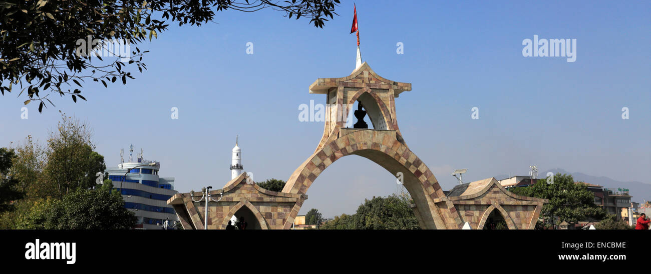 Le Shahid Gate ou martyrs gate, quartier de Thamel, vieille ville, ville de Katmandou, Népal, Asie. Banque D'Images