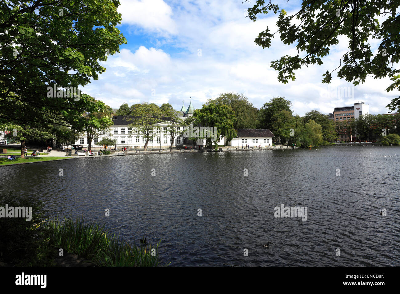 Le lac Breiavatnet Byparken, Stavanger, ville, Fjords Ouest, Norvège, Scandinavie, Europe Banque D'Images