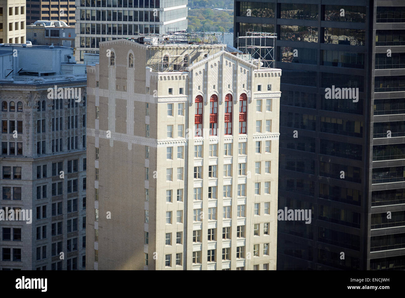 Le centre-ville d'Atlanta en Géorgie AUX ETATS UNIS Photo : La Residence Inn Atlanta Downtown est un hôtel de 21 étages tower Banque D'Images