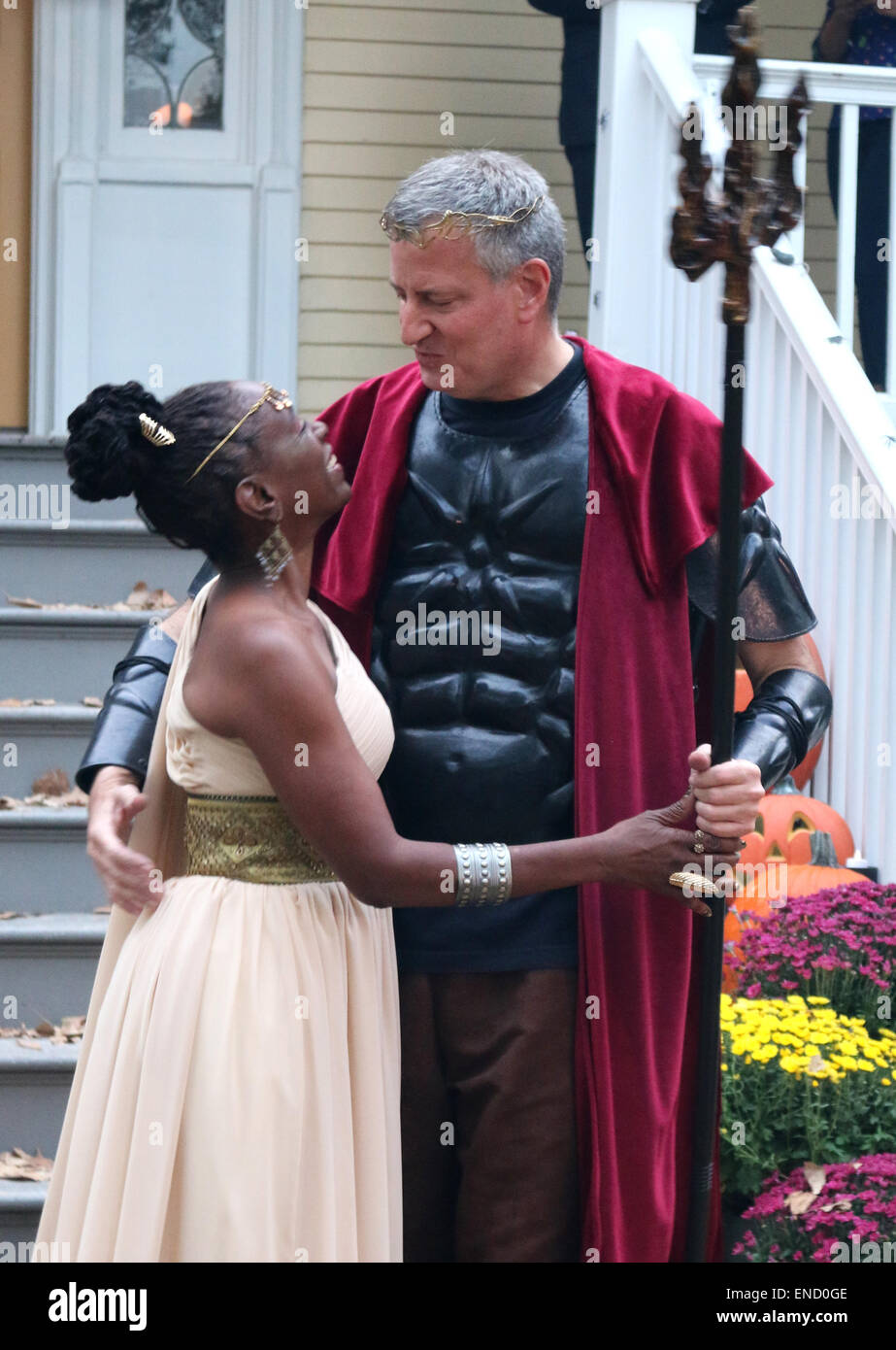 Le maire Bill De Blasio et première dame Chirlane McCray l'hôte d'une fête d'Halloween à Gracie Mansion comprend : le maire Bill De Blasio, Chirlane McCray Où : New York, United States Quand : 28 Oct 2014 Banque D'Images