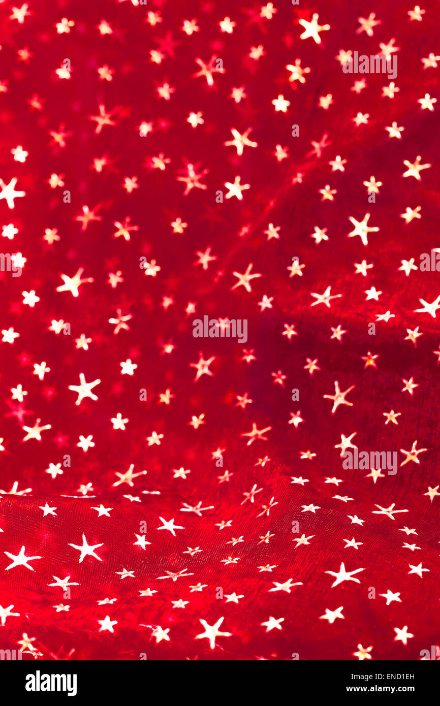 Détail De Petite étoile De Noël à Fond Rouge Banque Dimages