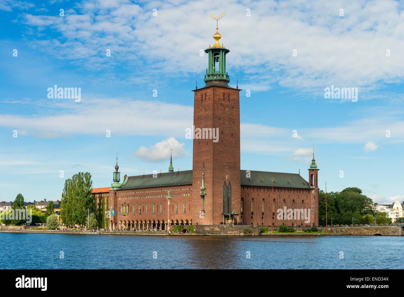 Avis de l'Hôtel de Ville de Stockholm (tockholms «' stadshus) 1923, sur l'île de Kungsholmen, à Stockholm, Suède Banque D'Images