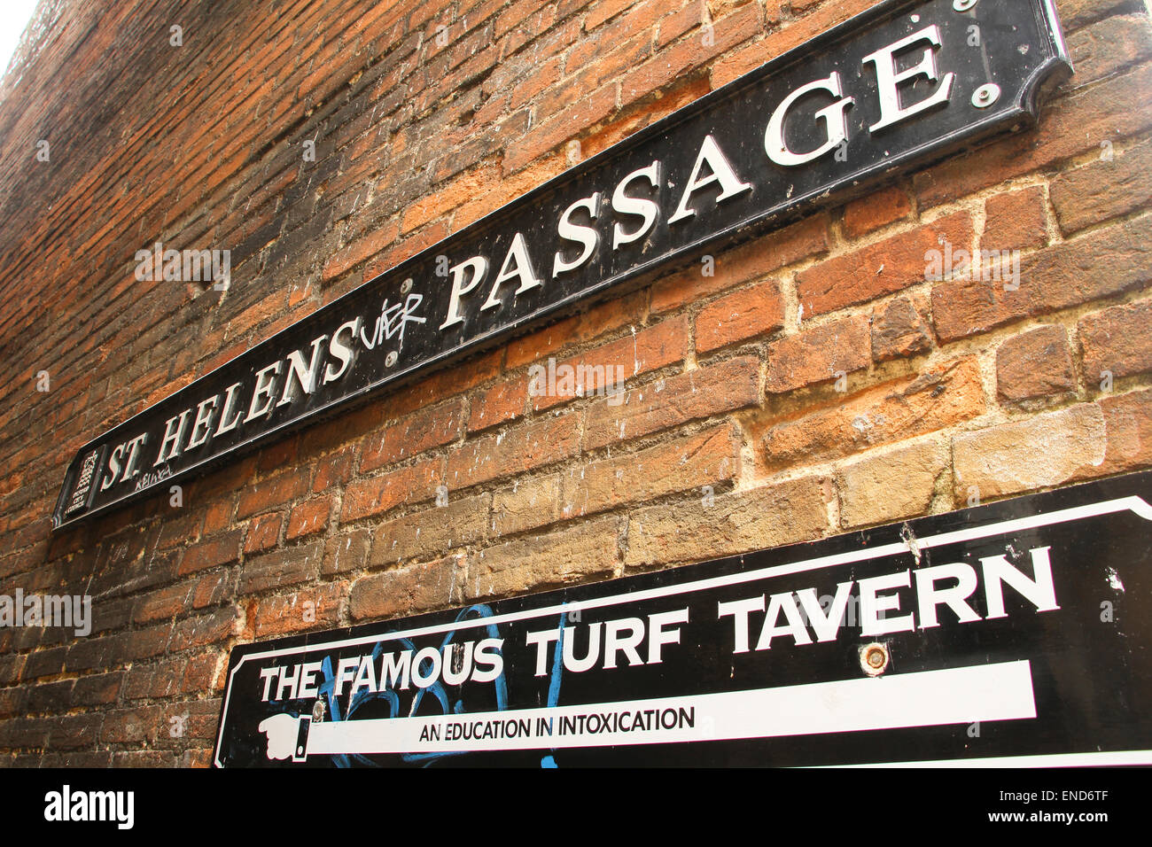 Inscrivez-célèbre turf tavern, passage St Helens oxford Banque D'Images