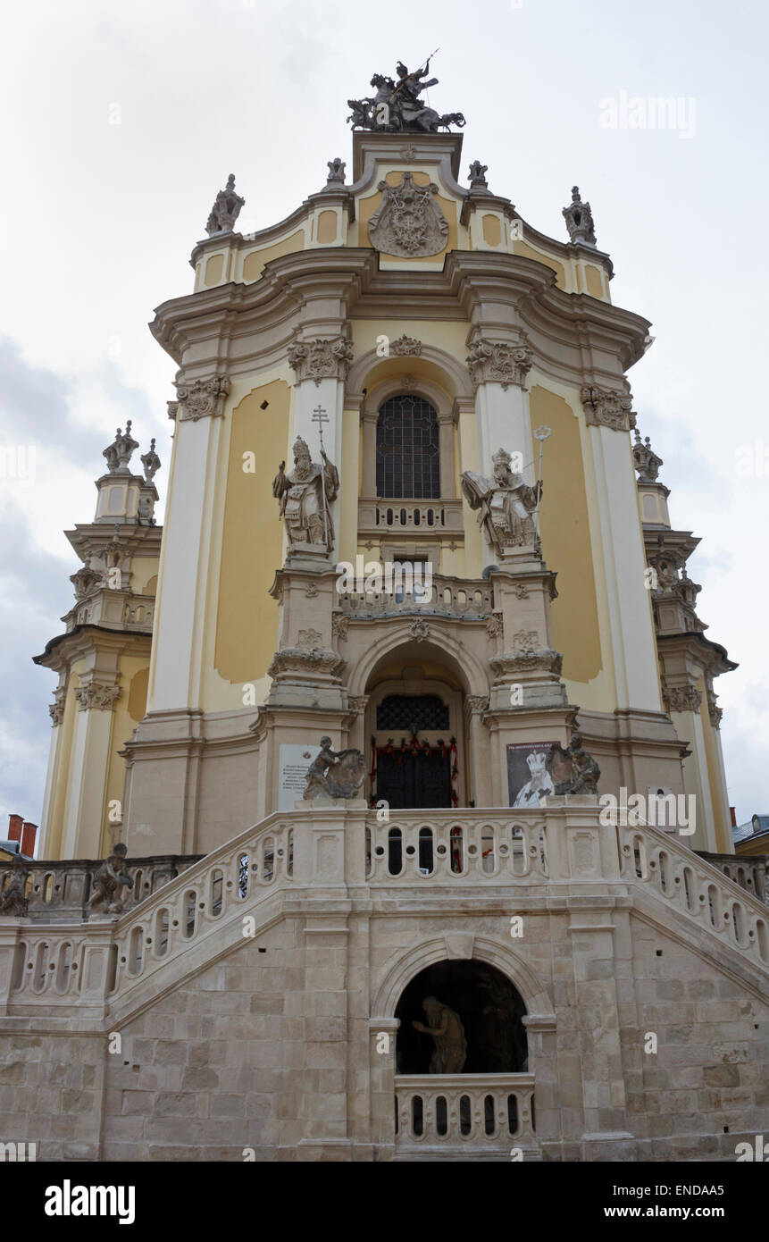 La Cathédrale Saint Georges de Lviv Banque D'Images