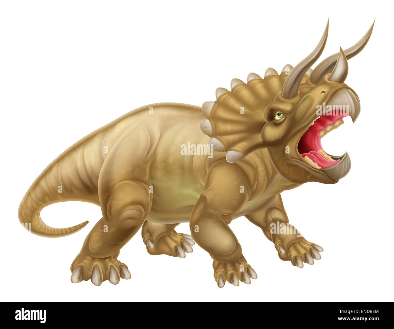 Un triceratops trois illustration dinosaure à cornes Banque D'Images