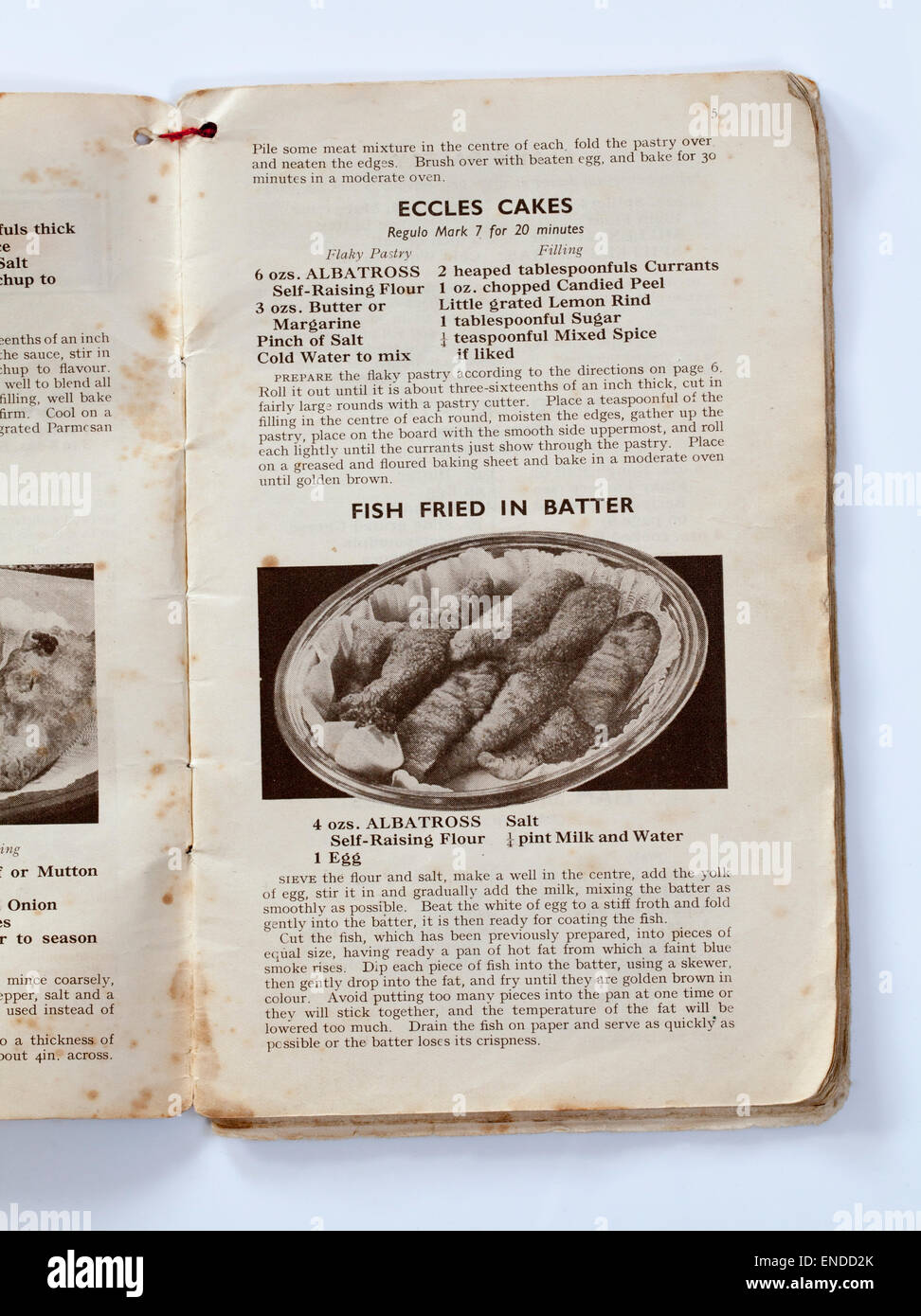 Recettes du livre de cuisine produits Albatros Vintage Banque D'Images
