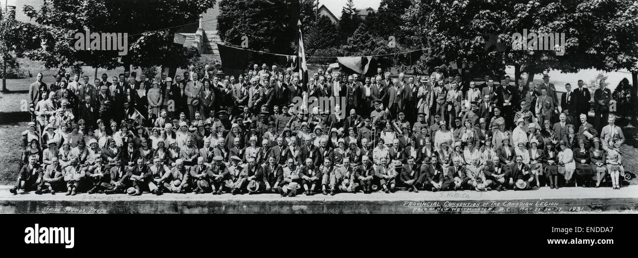 Convention provinciale de la Légion canadienne tenue à New Westminster, en Colombie-Britannique, du 25 au 27 mai 1931 Convention provinciale de la Légion canadienne tenue à New Westminster, Banque D'Images