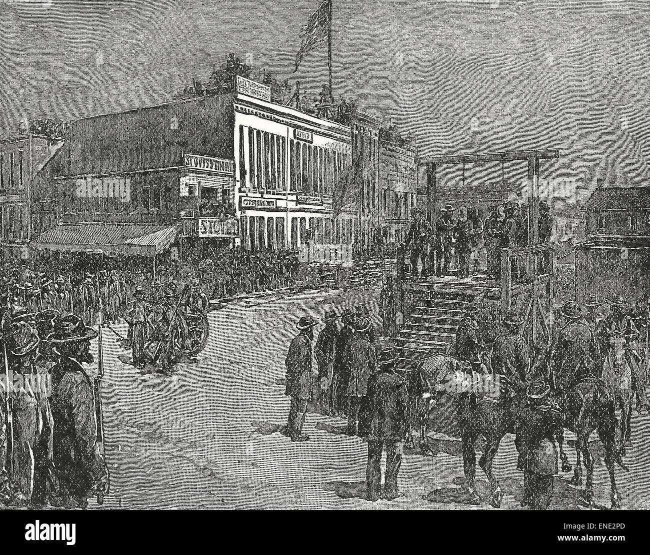 L'exécution par le Comité de vigilance à San Francisco, années 1850 Banque D'Images