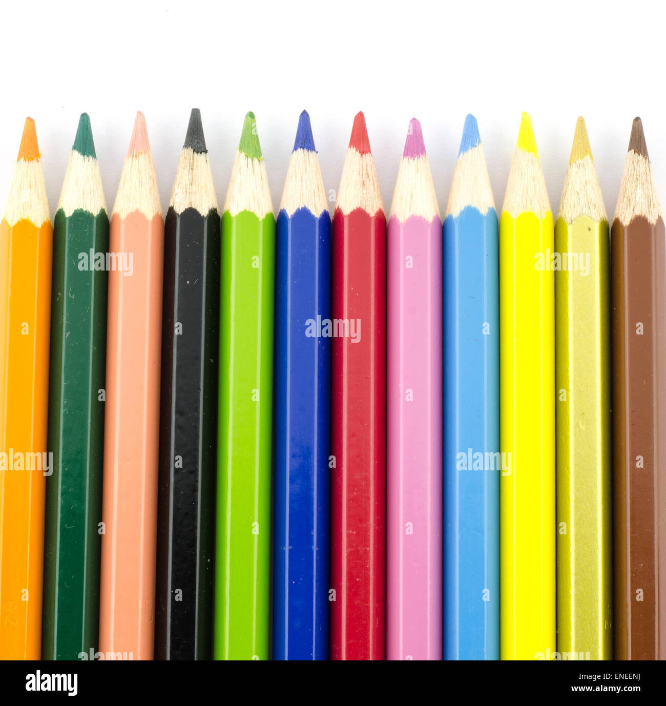 Crayon couleur isolé sur fond blanc Banque D'Images