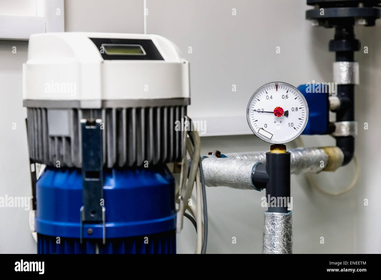 Le manomètre sur l'industrie pharmaceutique ou l'usine chimique Banque D'Images