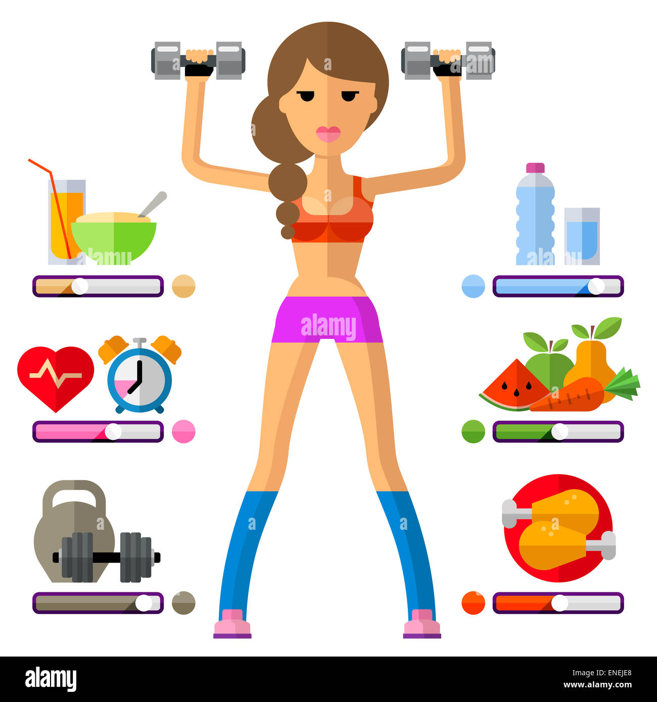 Logo vector fitness modèle. le sport, l'athlétisme ou l'icône de mode de vie sain. Banque D'Images