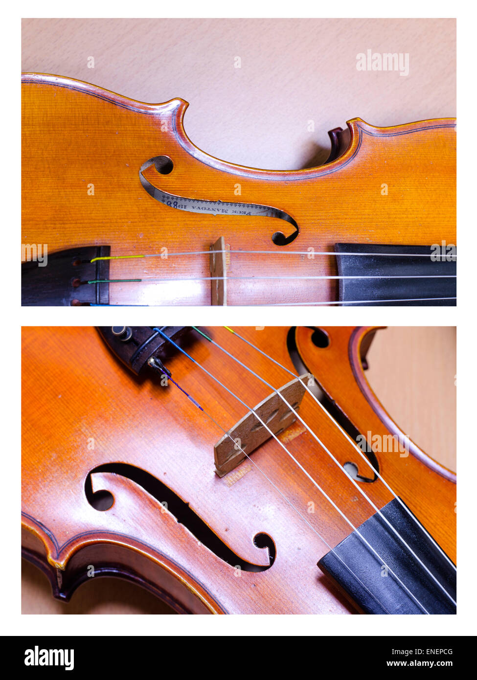 Seul le violon avec souple brun brown wallpaper Banque D'Images