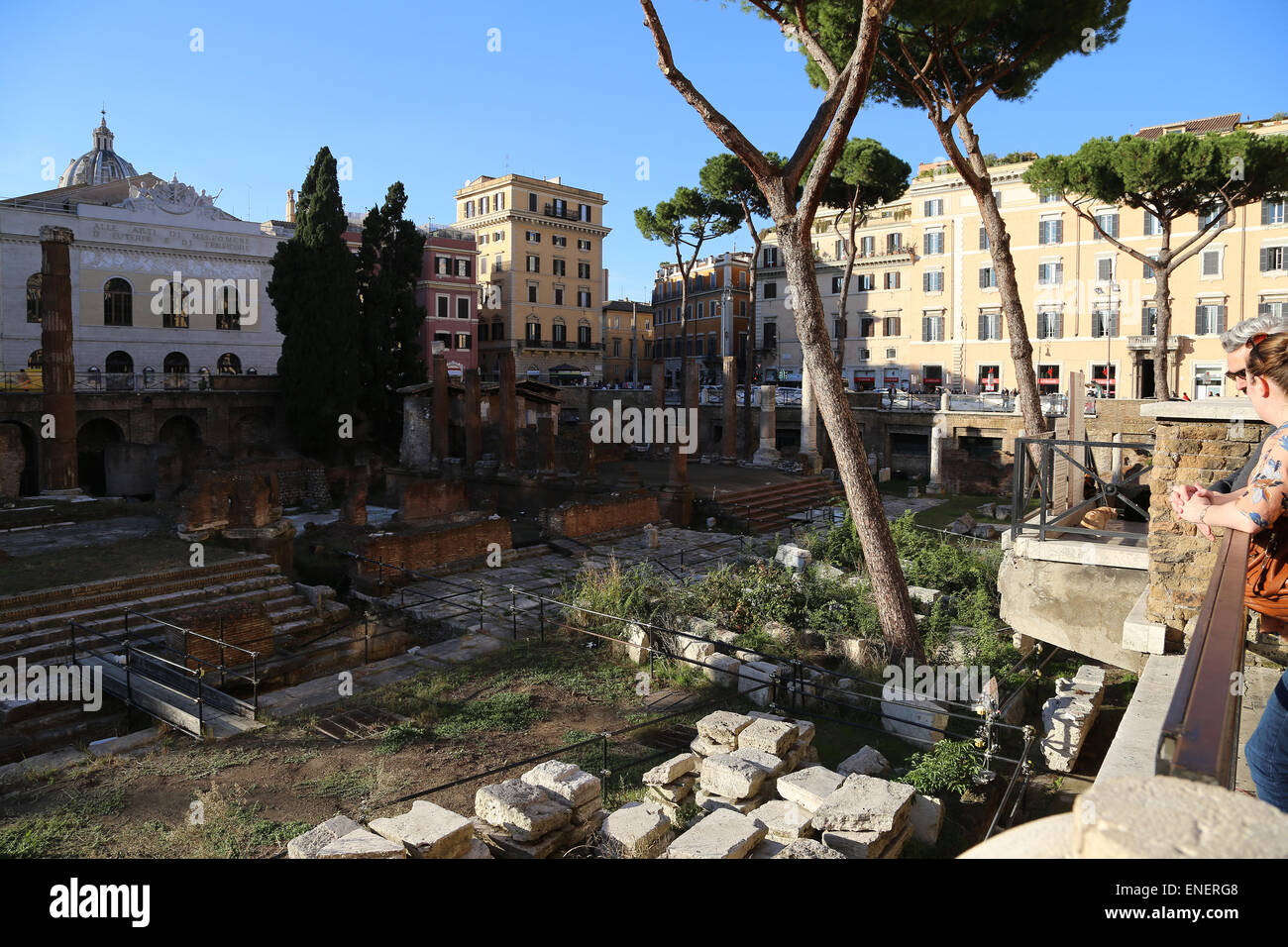 L'Italie. Rome. La zone sacrée de Largo di Torre Argentina. Ruines de temples romains républicaine. Campus Martius antique. Banque D'Images
