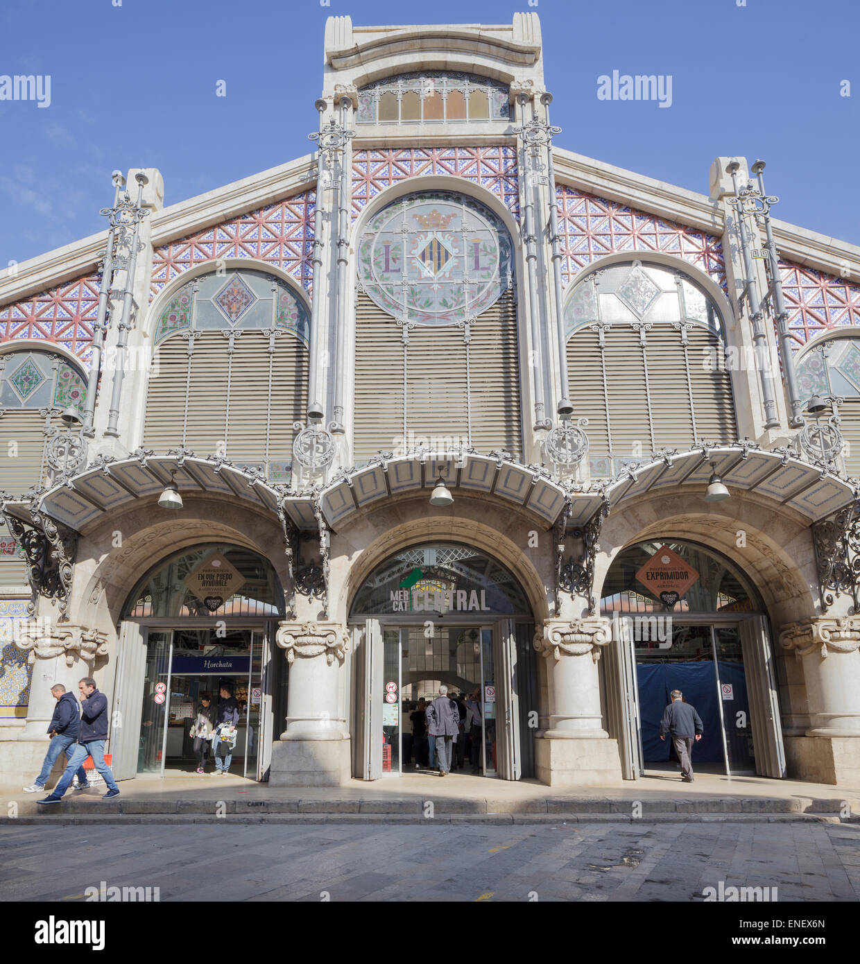 Marché Central Hall, Mercado Central, Valencia, Espagne Banque D'Images