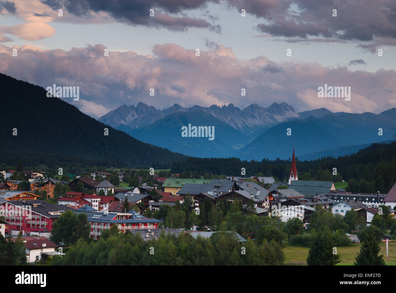 Crépuscule, Seefeld Seefeld, Autriche Banque D'Images