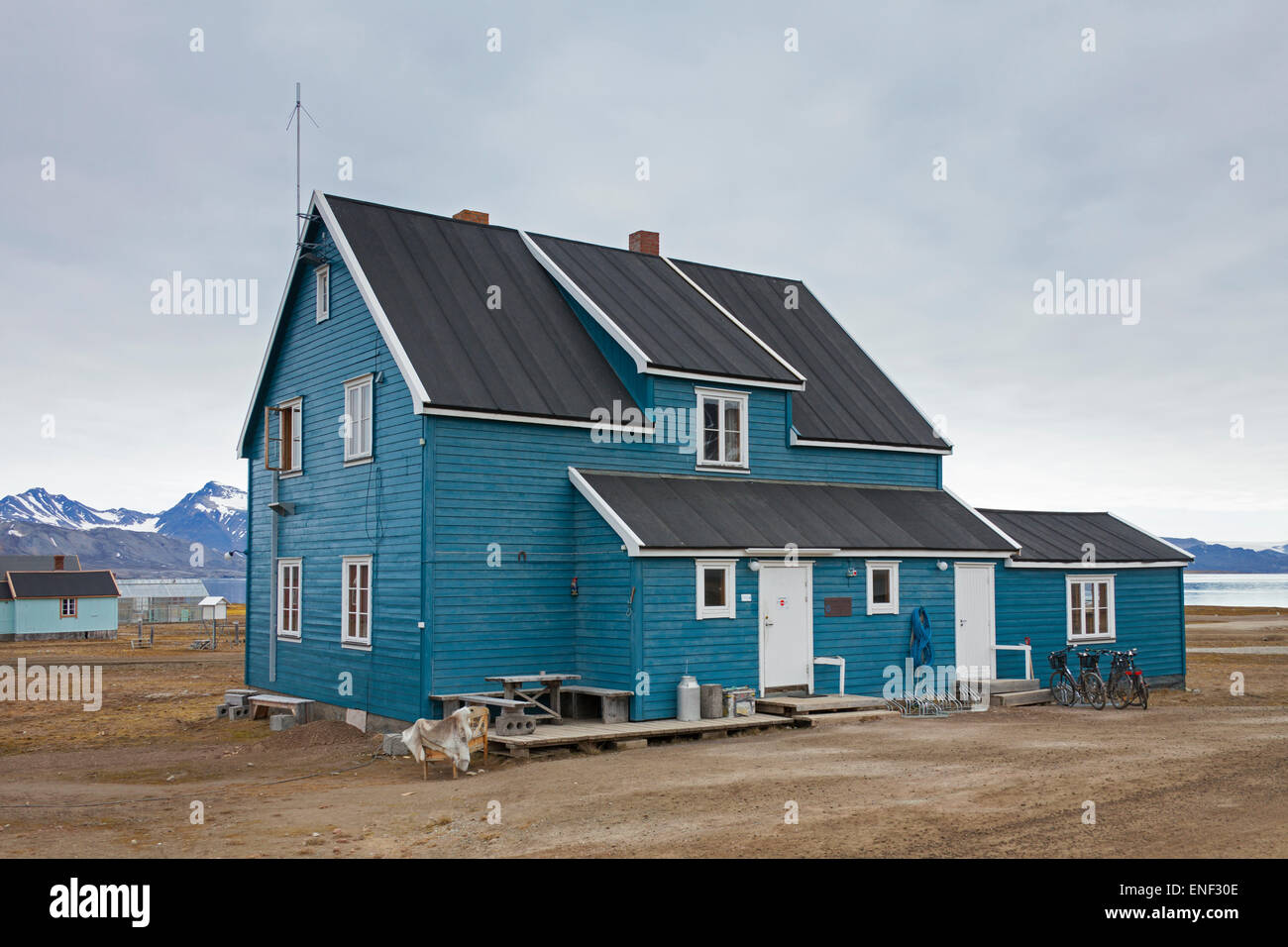 Koldewey Station pour la recherche marine et arctique à Ny-Ålesund sur Svalbard, Norvège Spitzberg / Banque D'Images