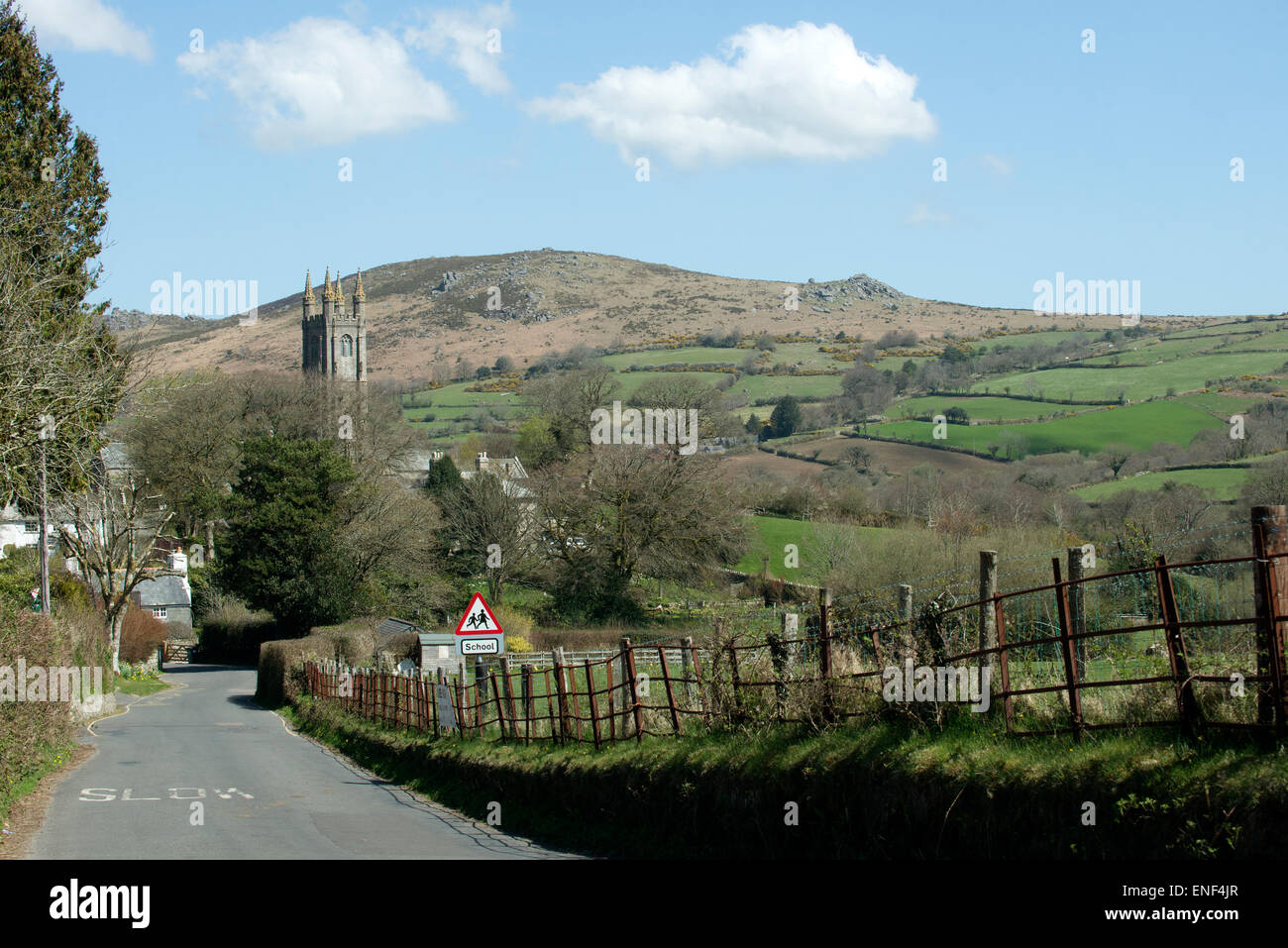 Widecombe dans la Lande un village dans le parc national du Dartmoor Devon UK Banque D'Images