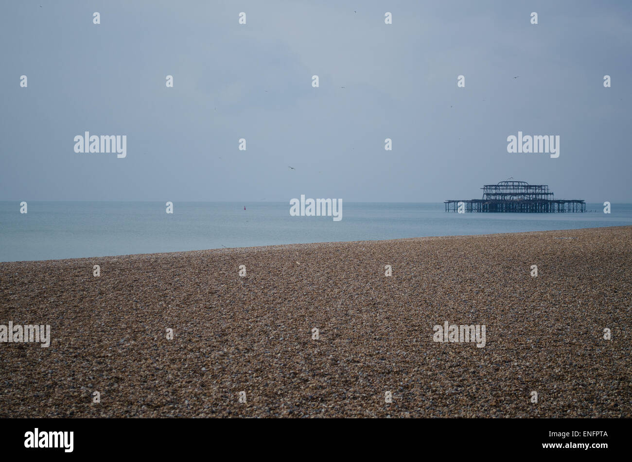 La jetée de Brighton, Mer, plage, l'Angleterre, ville côtière, plage de galets, Hove Banque D'Images