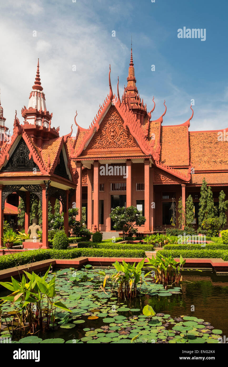 Musée national de Cambodge et la cour, Phnom Penh, Cambodge Banque D'Images