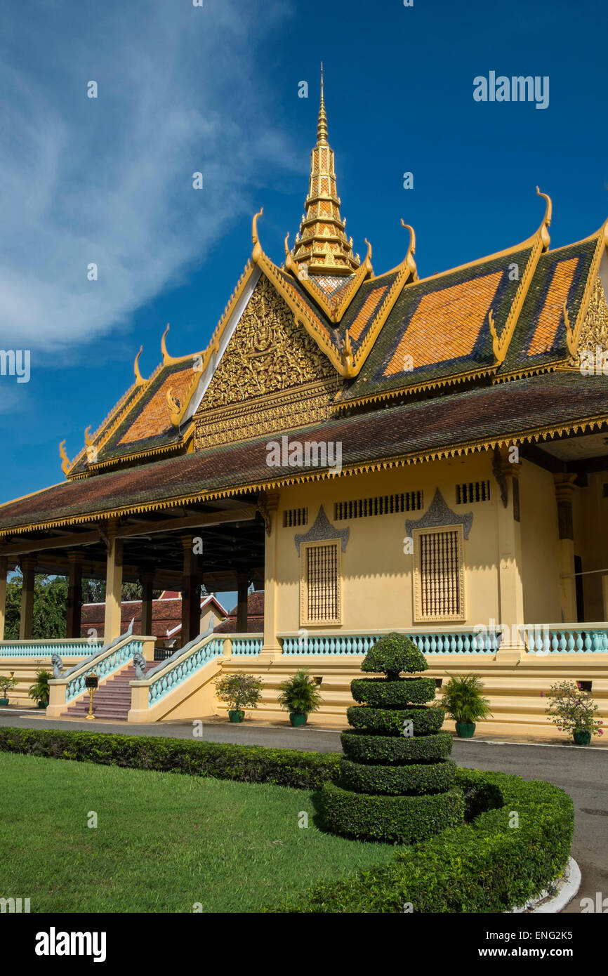 Palais Royal du Cambodge et la cour, Phnom Penh, Cambodge Banque D'Images