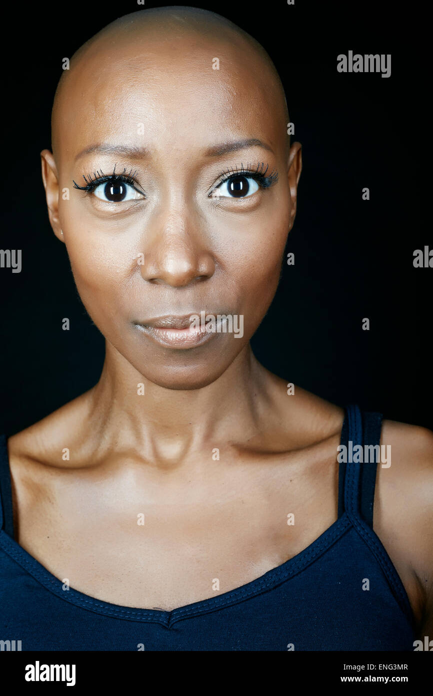 Close up of surpris face of African American Woman Banque D'Images