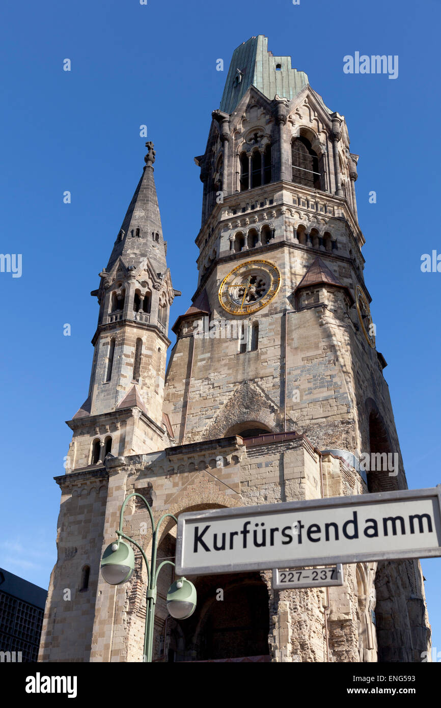 Kaiser Wilhelm gedachtnis mourir à l'église de Kurfürstendamm de Berlin la capitale allemande Banque D'Images