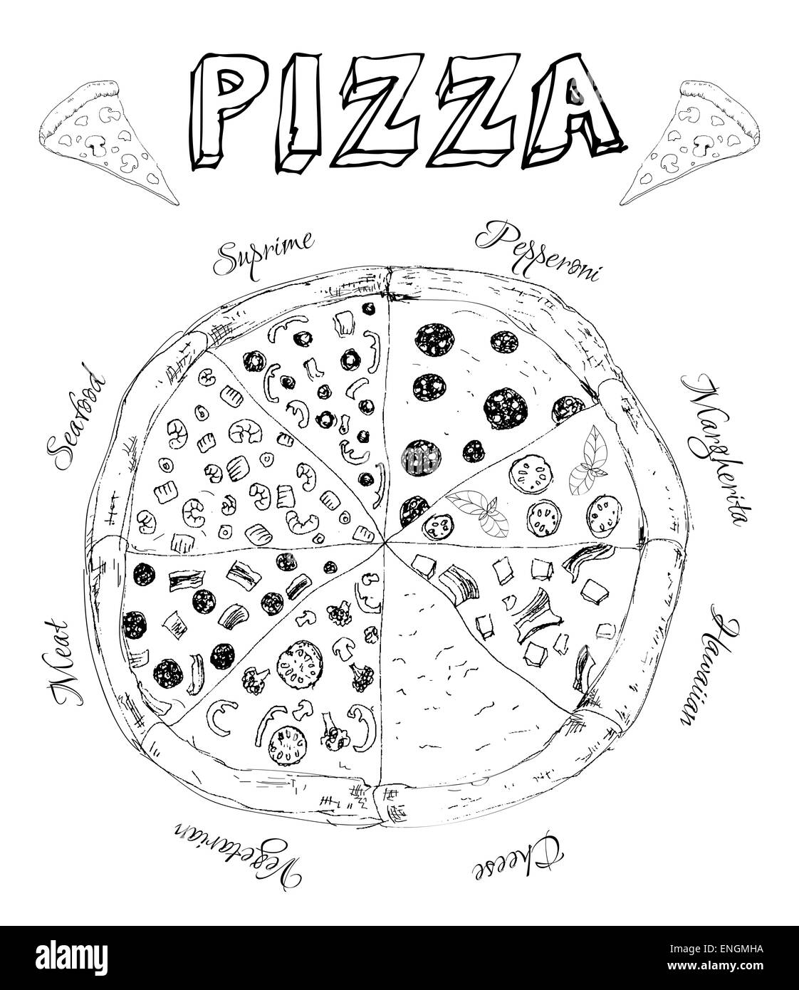 Pizza à la main Banque D'Images