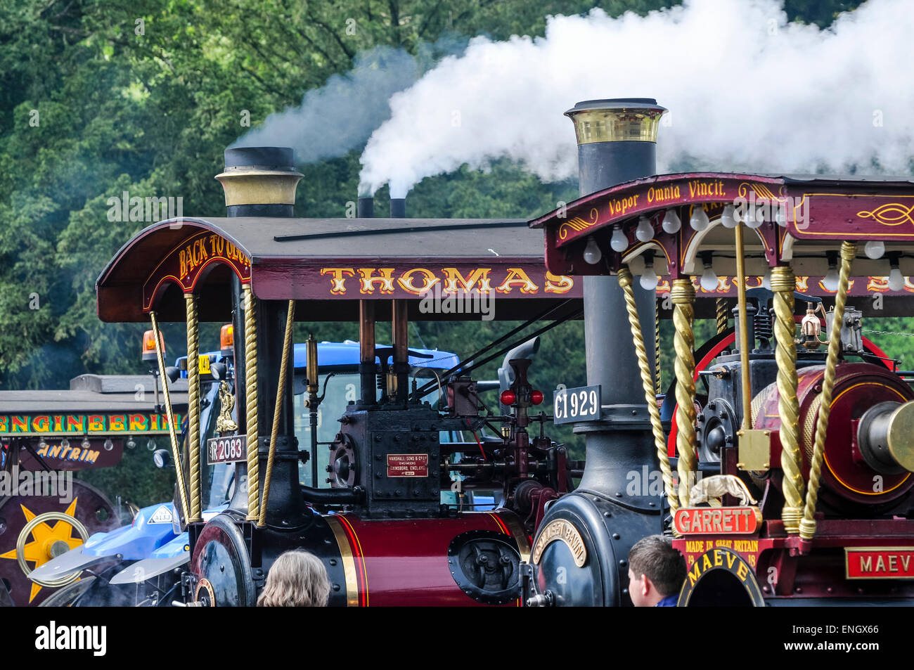 Les moteurs de traction à vapeur une juste Banque D'Images