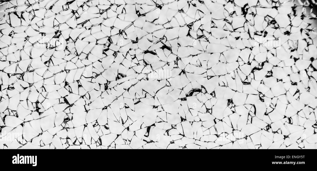 Du verre brisé, l'arrière-plan de la fenêtre fissuré Banque D'Images