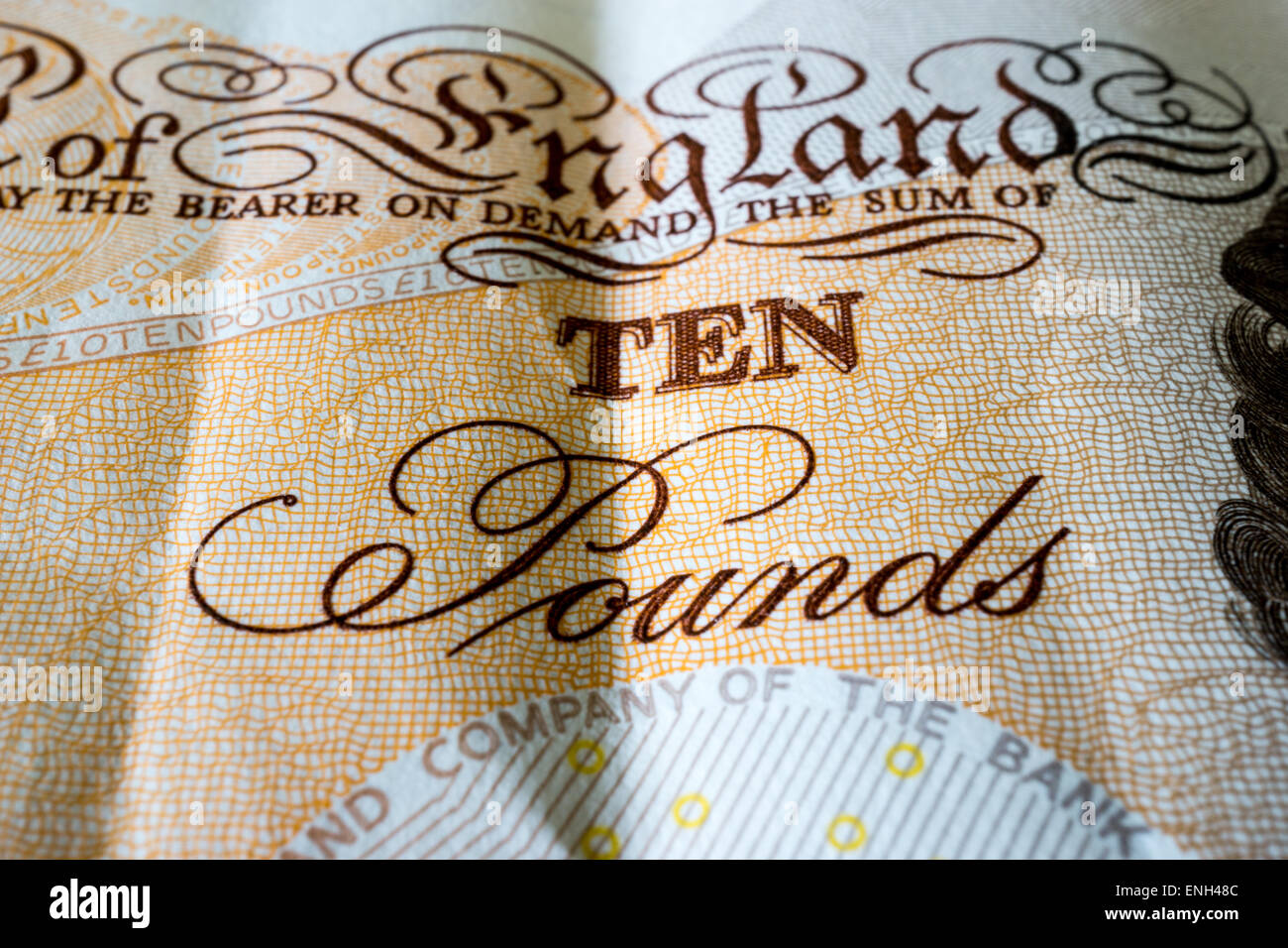 Un gros plan d'une note de dix livres britanniques Banque D'Images