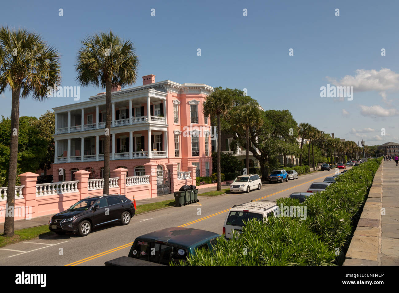 Le John Ravenel Maison également connu sous le nom de Palmer Inn et vue de la batterie dans la ville historique de Charleston, SC. Banque D'Images