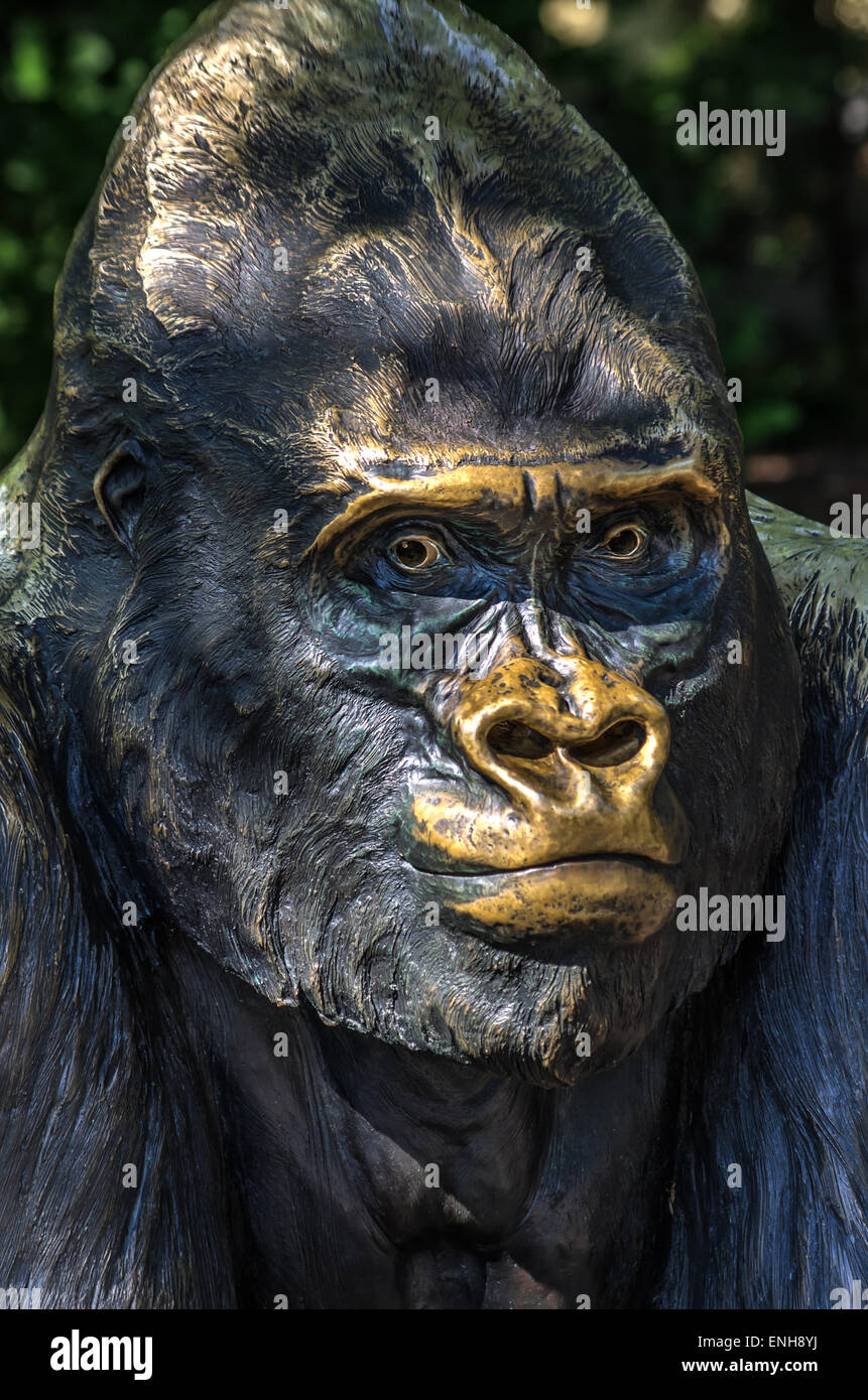 Statue de bronze de Jambo l'APE qui est mort au zoo de Brookfield Chia Banque D'Images