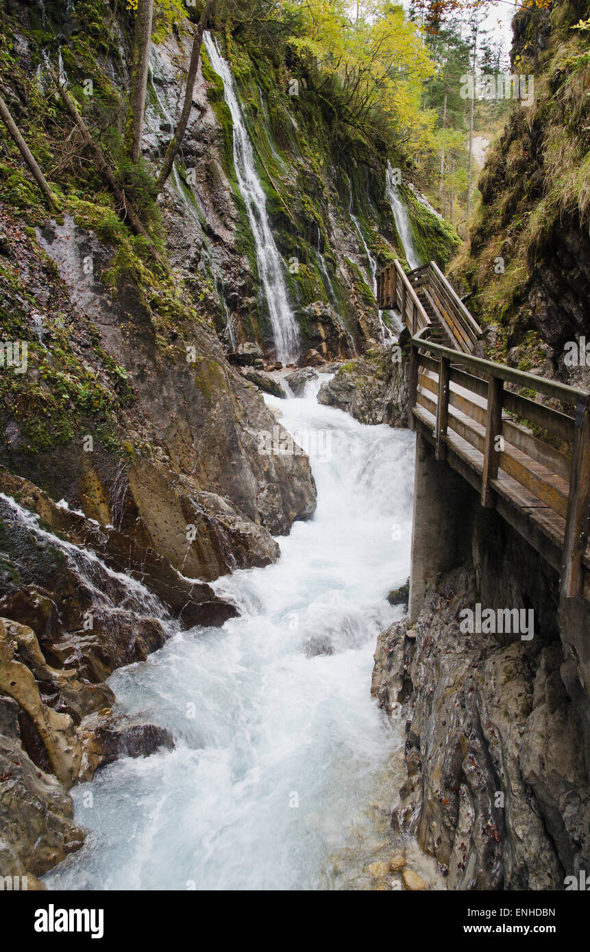 Wimbachklamm Ramsau bei Berchtesgaden,, le parc national de Berchtesgaden, Berchtesgaden, District de Haute-bavière, Bavière, Allemagne Banque D'Images