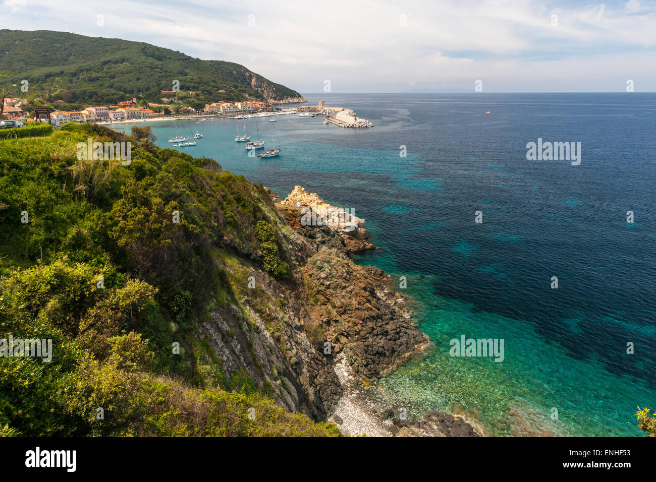 Le village de Marciana Marina. L'île d'Elbe Banque D'Images