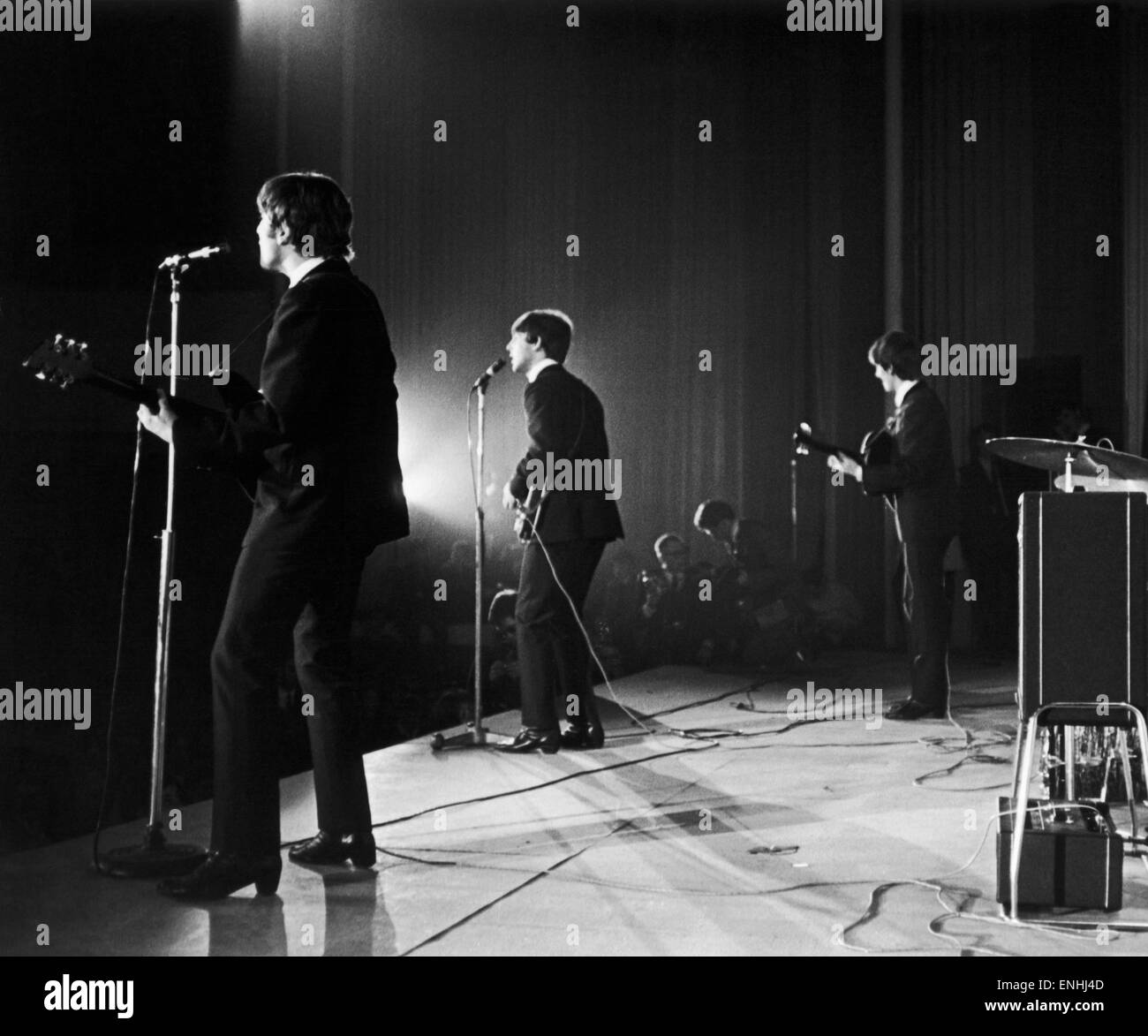 Les Beatles en concert à l'Olympia à Paris, France, le jeudi 16 janvier 1964. Banque D'Images