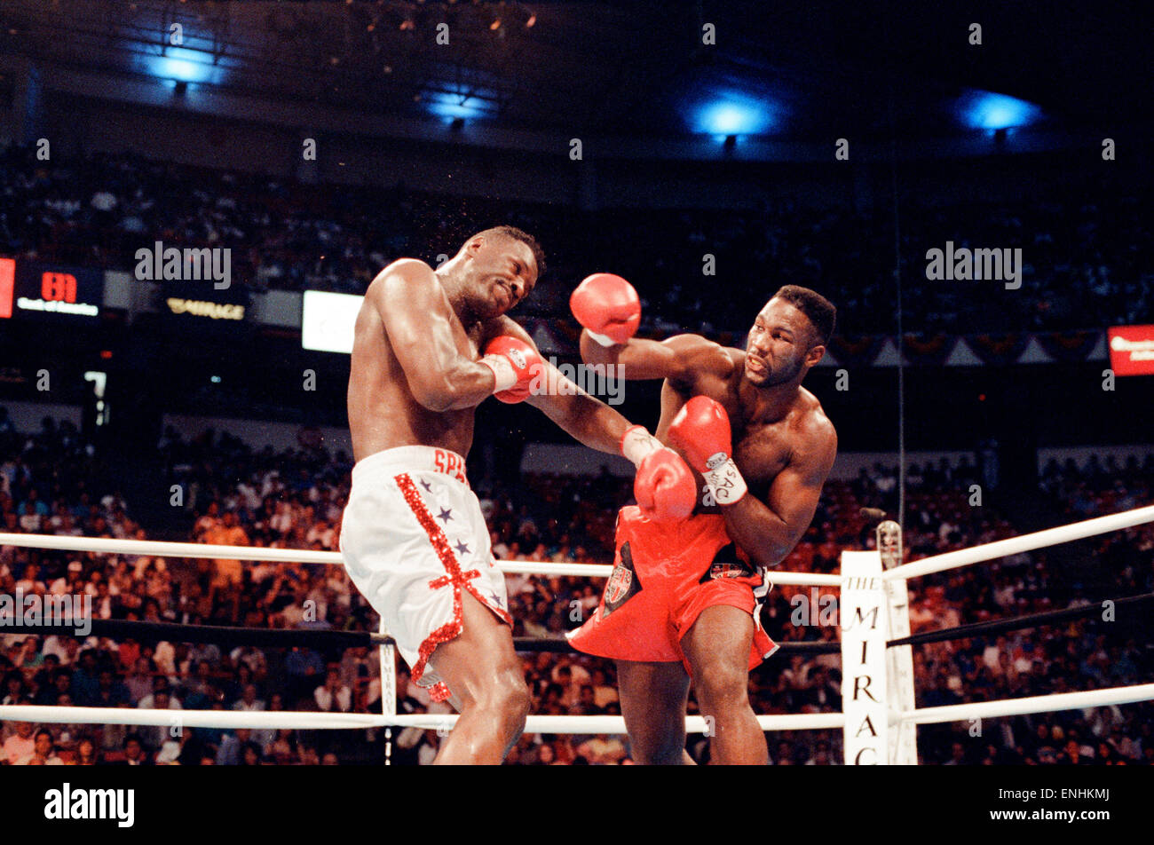 De boxe poids lourd. Lennox Lewis c. Tony Tucker. 8e mai 1993. Banque D'Images