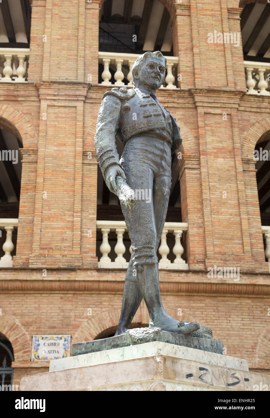 Statue à l'extérieur de l'Arène Toreador, Valencia, Espagne Banque D'Images