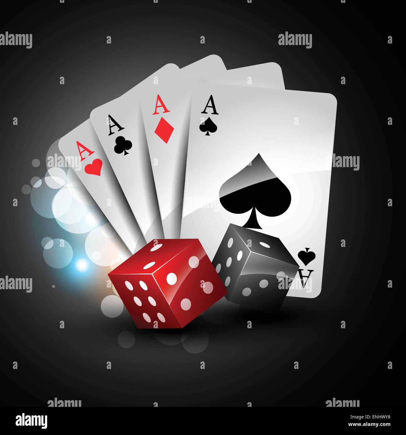 Vector set de jeu de carte avec dés Illustration de Vecteur