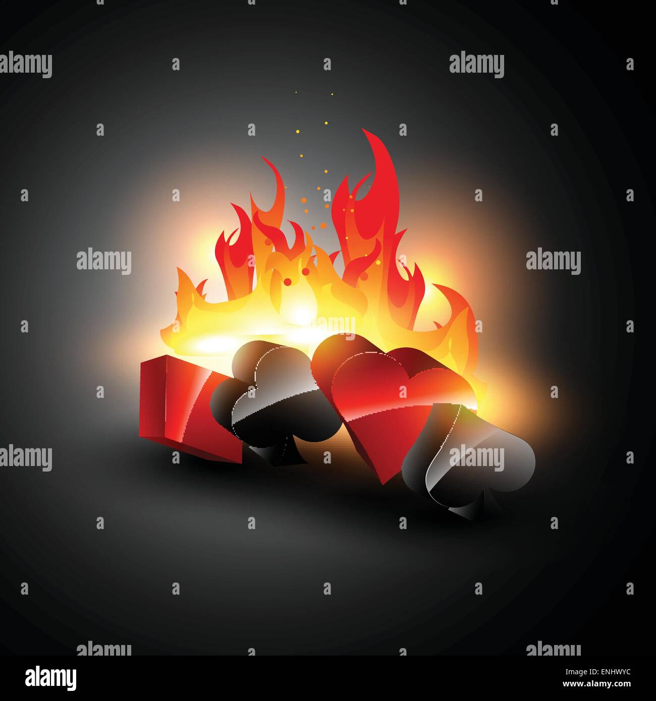 Sur fond de l'élément feu casino design Illustration de Vecteur