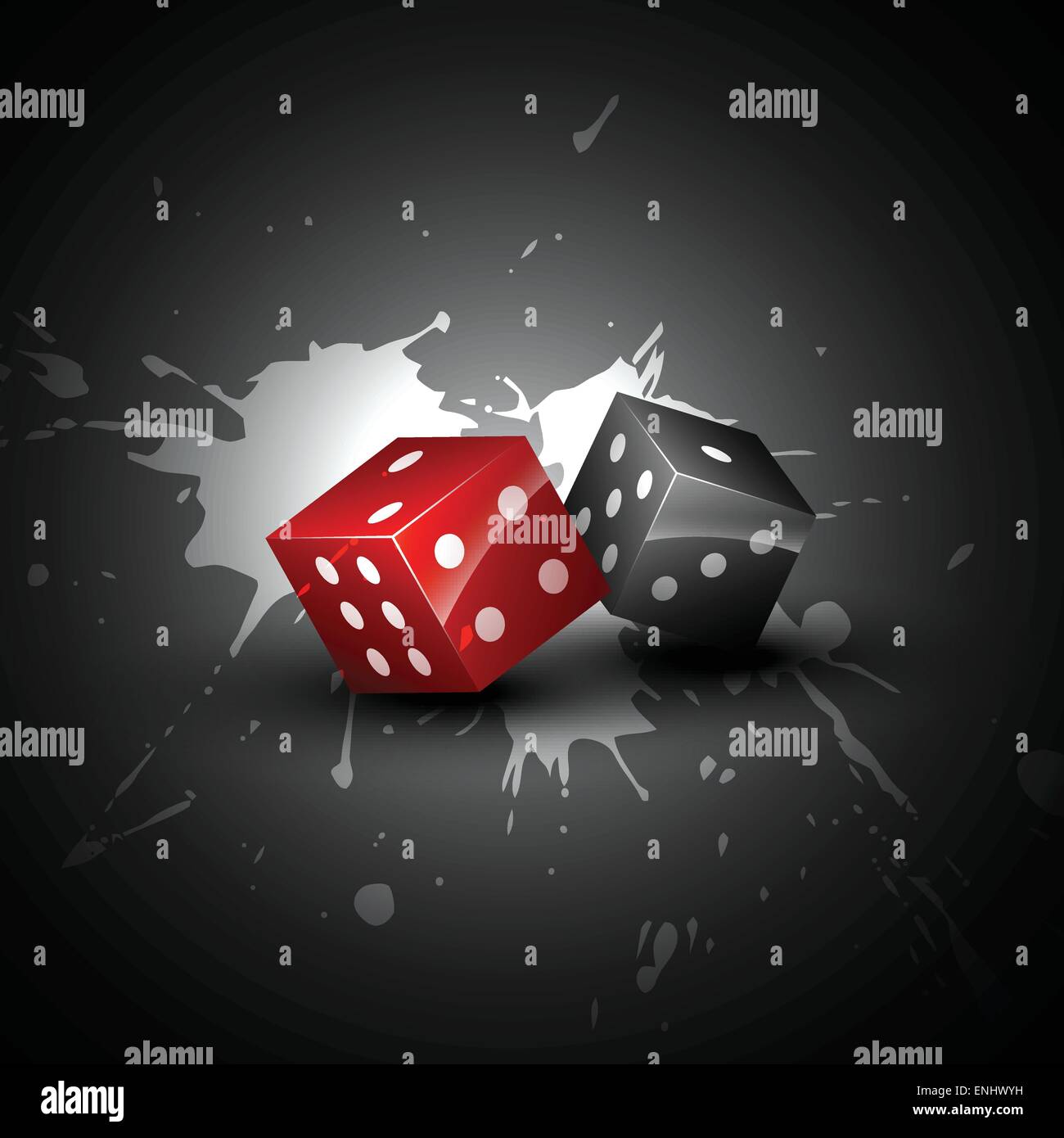 Deux dés brillant sur fond grunge Illustration de Vecteur