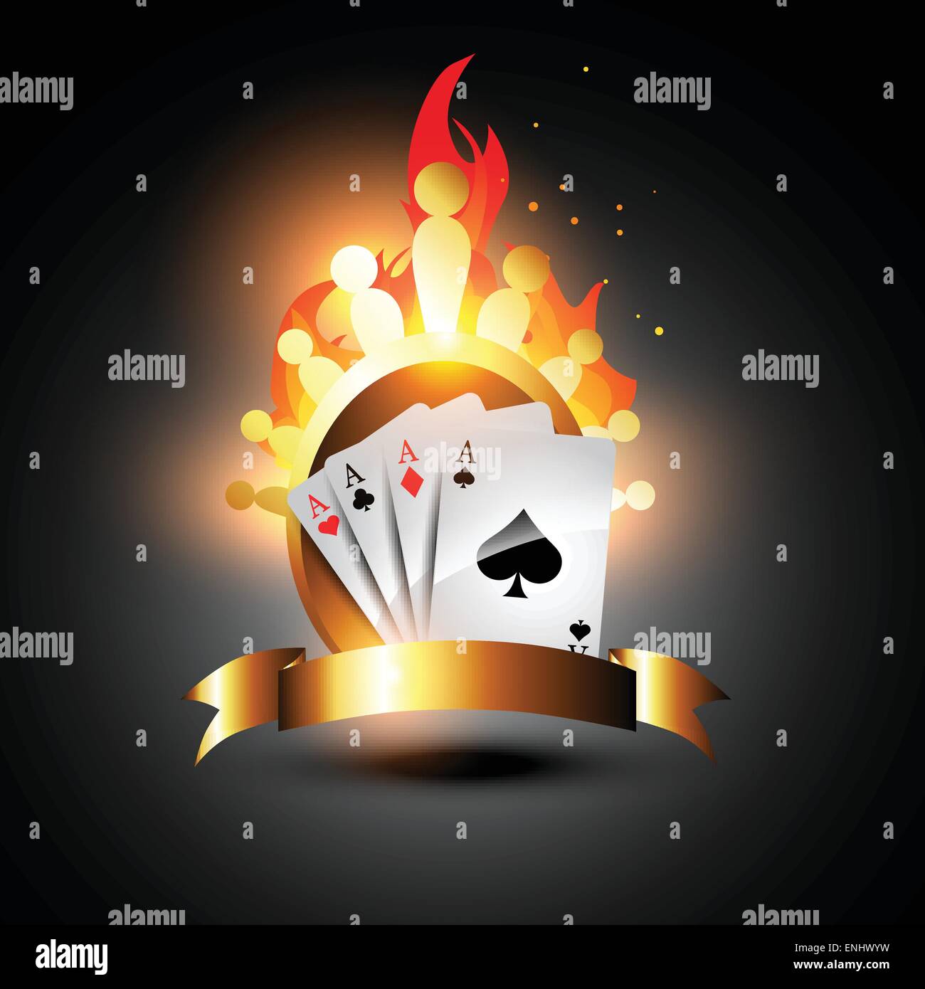 Jeu de cartes vectorielles en fond de gravure Illustration de Vecteur