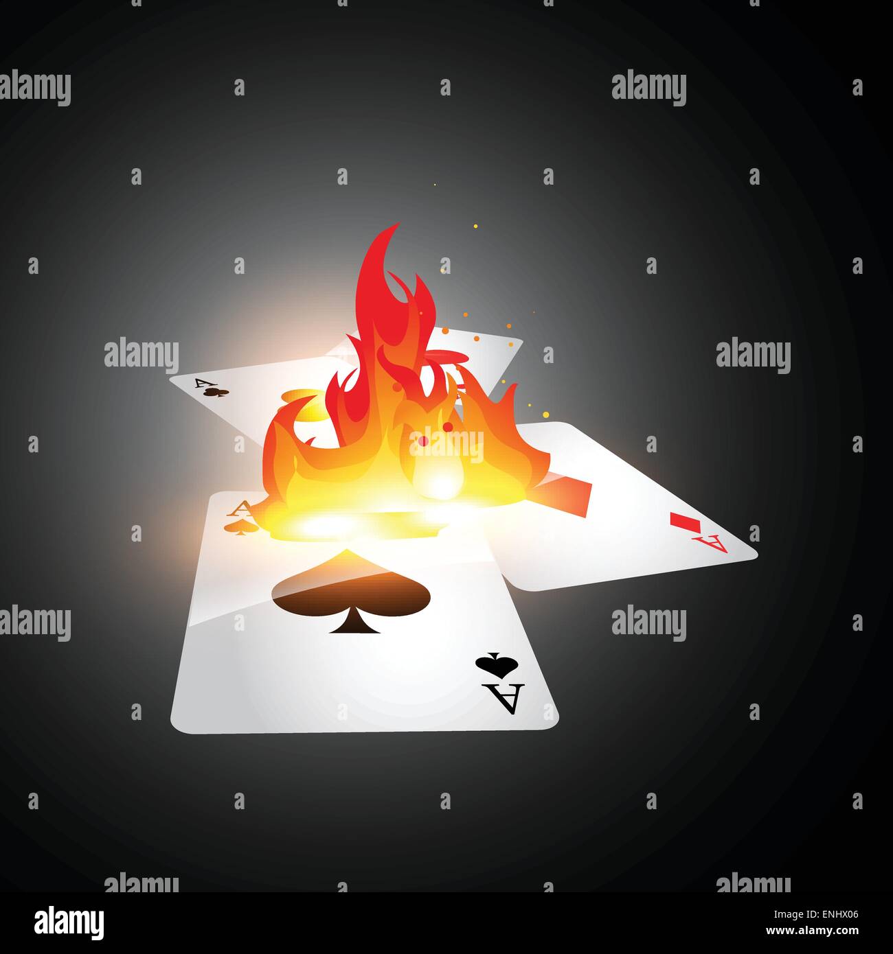 Casino de gravure des cartes à jouer. Vector Illustration Illustration de Vecteur