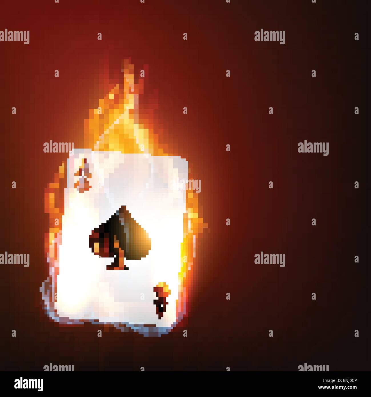 Casino jeu de carte vectorielle en feu Illustration de Vecteur