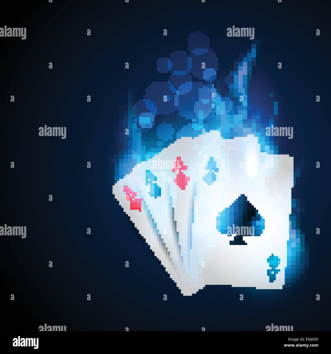 Gravure design carte bleu casino Illustration de Vecteur