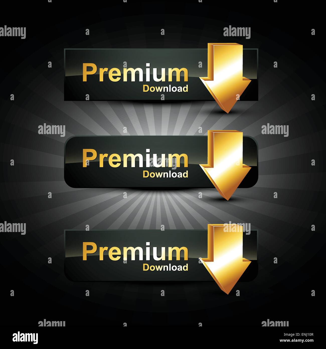 Or vecteur ensemble de boutons web Illustration de Vecteur